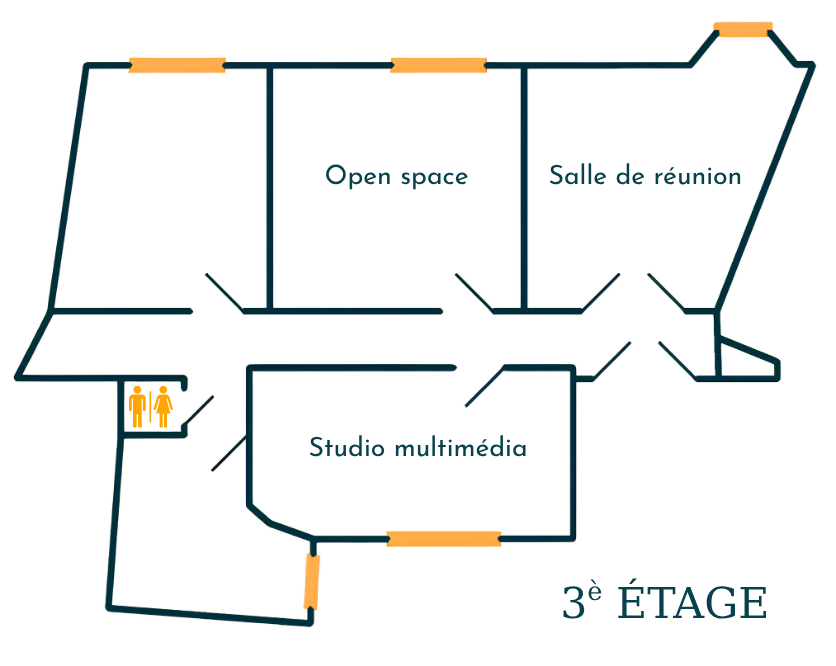Plan du 3e étage du coworking Work'in 87 à Limoges