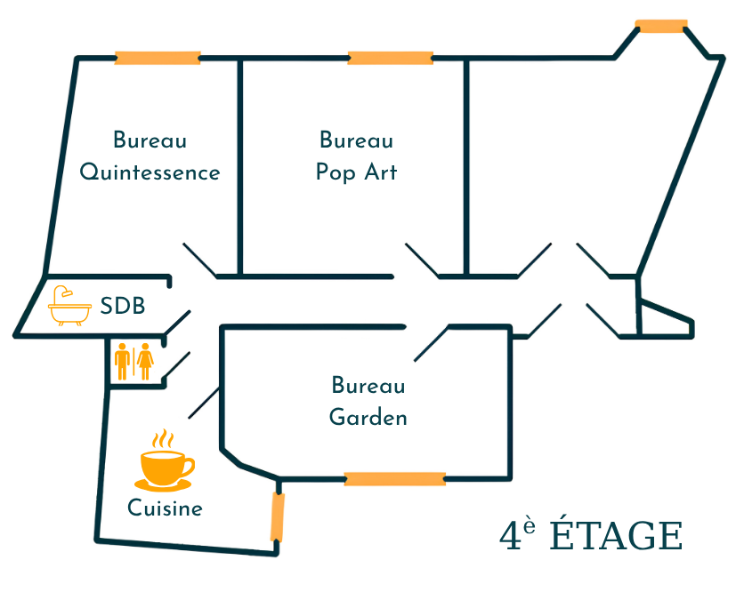 Plan du 4e étage du coworking Work'in 87 à Limoges